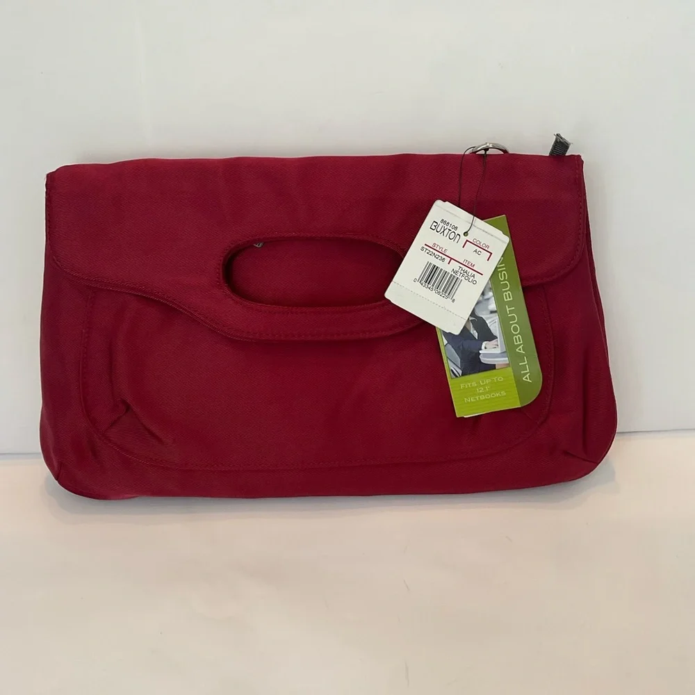 NWT Buxton Thalia Netfolio Cranberry Clutch Bag